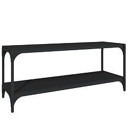 Maison Chic Meuble TV scandinave - Banc TV pour salon Noir 100x33x41 cm Bois d'ingénierie et acier -MN91122