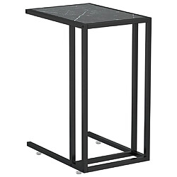 vidaXL Table d'appoint ordinateur Marbre noir 50x35x65 cm Verre trempé