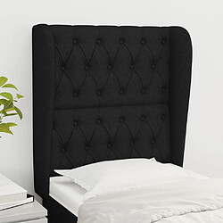 vidaXL Tête de lit avec oreilles Noir 83x23x118/128 cm Tissu