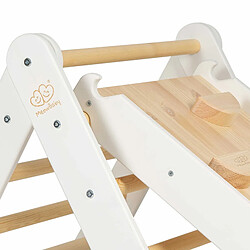 Acheter MeowBaby Triangle d'escalade avec Toboggan pour Enfants Structure d'escalade d'intérieur en Bois, Blanc