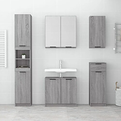 Avis Maison Chic Armoire de bain,Meuble de rangement de salle de bain,Meuble haut Sonoma gris 64,5x33,5x59 cm Bois d'ingénierie -GKD213677