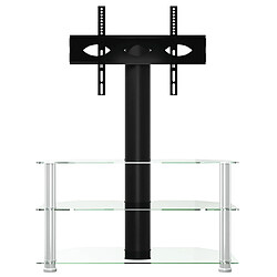 Acheter vidaXL Meuble TV d'angle 3 niveaux pour 32-70 pouces noir et argenté