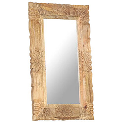 vidaXL Miroir 80x50 cm Bois de manguier massif