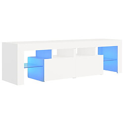 vidaXL Meuble TV avec lumières LED Blanc 140x36,5x40 cm