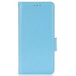 Etui en PU texture litchi, fermoir aimanté avec support bleu clair pour votre Samsung Galaxy S20