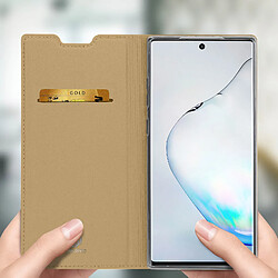 Acheter Housse Samsung Galaxy Note 10 Étui Folio Porte-carte Support Vidéo Dux Ducis Or