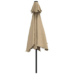 Maison Chic Parasol Jardin | Parasol d'extérieur avec LED et mat en acier 300 cm Taupe - GKD77064 pas cher