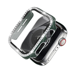 Coque en TPU Cadre en cristal de galvanoplastie vert/argent pour votre Apple Watch 4/5/6/SE 40mm