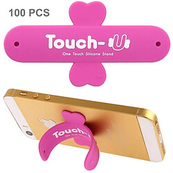 Wewoo Support Holder Magenta pour iPhone, Galaxy, Huawei, Xiaomi, LG, HTC et autres smartphone 100 PCS Tactile One Touch Universel Silicone Stand Titulaire,