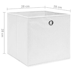 Maison Chic Lot de 10 Boîtes de rangement,Boîtes de stockage Tissu intissé 28x28x28 cm Blanc -MN328626 pas cher