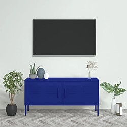 Maison Chic Meuble TV scandinave - Banc TV pour salon Bleu marine 105x35x50 cm Acier -MN44981