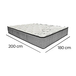 Visiodirect Matelas 180x200 cm ZARINA en mousse mémoire de forme, indépendance du couchage, face été/hiver, épaisseur 26cm