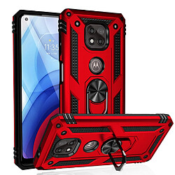 Coque en TPU Anti-chute hybride avec béquille rouge pour votre Motorola Moto G Power (2021)