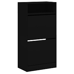 Acheter Maison Chic Armoire à chaussures | Meuble de rangement à chaussures Meuble d'Entrée noir 60x34x116 cm bois d'ingénierie -MN78642