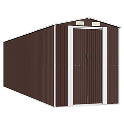 vidaXL Abri de jardin Marron foncé 192x689x223 cm Acier galvanisé