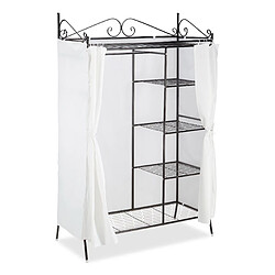 Helloshop26 Penderie métal housse blanche 172 cm métal noir 13_0001960