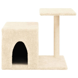 Helloshop26 Arbre à chat meuble tour grimper jouet grattage grattoir escalade plateforme avec griffoirs en sisal 50,5 cm crème 02_0022516