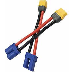 2 paires d’adaptateurs de connecteur XT60 vers EC5 - Mâle et Femelle - Câble en silicone 12AWG pour RC