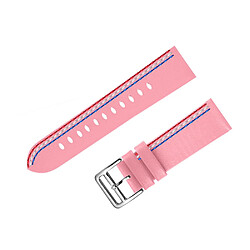 Bracelet en cuir véritable rose pour votre Samsung Galaxy Watch3 45mm/Watch 46mm