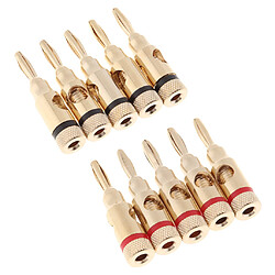 10pcs 4mm Pur Cuivre Plaqué Or Fiche Banane Ouvre Les Connecteurs Audio à Vis