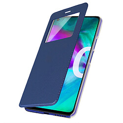 Avizar Housse Honor 20 / Huawei Nova 5T Étui Fenêtre Translucide Stand Vidéo bleu nuit