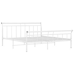 Maison Chic Lit adulte - Lit simple Cadre de lit,Structure du lit Contemporain Blanc Métal 160x200 cm -MN26280