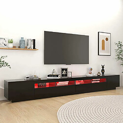 Avis Maison Chic Meubles TV avec lumières LED - Banc TV pour salon Noir 300x35x40 cm -MN85657