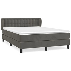 Maison Chic Lit Adulte - Lit simple Lit à sommier tapissier et matelas moelleux - Meuble de Chambre - Gris foncé 140x200cm Velours -MN13989