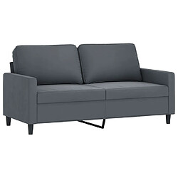 Maison Chic Canapé à 2 places,Sofa de Salon,Canapé droit Gris foncé 140 cm Velours -GKD834000