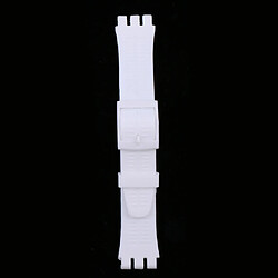 Bracelets de montre en caoutchouc de silicone de 19 mm imperméables blanc pas cher