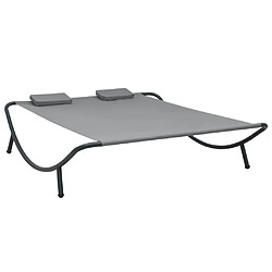 Maison Chic Chaise longue d'extérieur| Bain de soleil Relax | Transat Tissu Anthracite -GKD53328