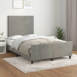 Maison Chic Lit adulte - Cadre Structure de lit avec tête de lit Contemporain Gris clair 120x200 cm -MN87735