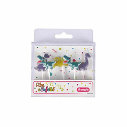 Paris Prix Lot de 5 Bougies d'Anniversaire Happy Dino Multicolore