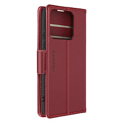 CaseMe Étui pour Xiaomi 14 Portefeuille Anti-RFID Clapet Support Horizontal Bordeaux