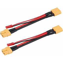 Set 2Pcs XT60 Adaptateur de câble : Connecteur mâle et femelle 14 AWG avec prise JST 22 AWG - Accessoires pour les modèles RC