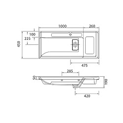 Avis Karag Lavabo suspendu QUATTRO rectangulaire 100x45x19 cm