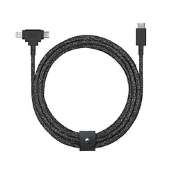 NATIVE UNION Câble Eco Belt USB-C vers USB-C/Lightning - 1.8m Cosmo Noir