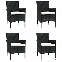 Acheter Maison Chic Mobilier à dîner 5 pcs de jardin avec coussins - Ensemble table et chaises d'extérieur - Salon/Mobilier de jardin classique Noir Résine tressée -MN34939