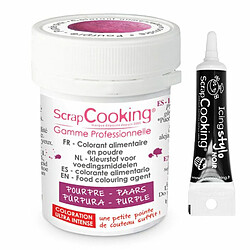 Scrapcooking Colorant alimentaire en poudre pourpre + Stylo de glaçage noir