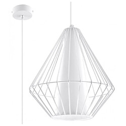 Luminaire Center Suspension DEMI acier/PVC blanc 1 ampoule