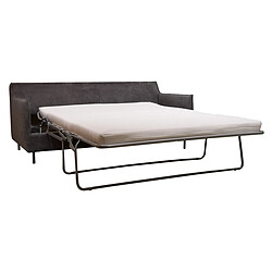 Avis Pegane Canapé-lit 3 places en pin et velours gris - Longueur 192 x Hauteur 87 x Profondeur 98 cm