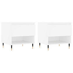 Maison Chic Lot de 2 Tables basses,Table Console pour salon blanc 50x46x50 cm bois d'ingénierie -MN88041