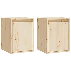 Maison Chic Lot de 2 Armoires murales,Meuble de Rangement,Armoire Suspendue 30x30x40 cm Bois de pin massif -MN53856