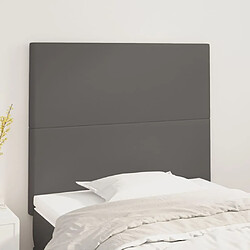 Maison Chic Lot de 2 Têtes de lit design pour chambre - Décoration de lit Gris 100x5x78/88 cm Similicuir -MN32368