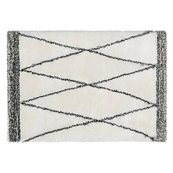 Vente-Unique Tapis shaggy à poils longs style berbère - 160 x 230 cm - beige et gris - HANIA