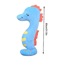 Universal (bleu) peluche hippocampe géant de 80 cm peluche colorée douce poupée kawaii chambre décoration dessin animé coussin coussin cadeau pour les enfants | oreiller de luxe