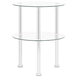 Maison Chic Table d'appoint | Table Basse 2 niveaux Transparent 38 cm Verre trempé -GKD65244