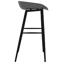 Avis vidaXL Chaises de bar lot de 2 gris