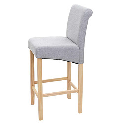 Avis Mendler Tabouret de bar HWC-C33, tabouret de comptoir, bois ~ gris clair, pieds clairs, tissu/textile