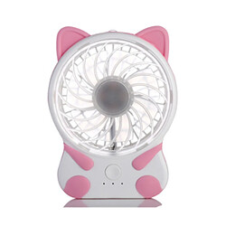 Ventilateur de Refroidissement Muet de Forme de Chat de Dessin Animé de Chargement USB de Bureau Portable 3 Vitesses (Rose)